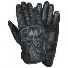 Black Leather Perforated Summer Motorcycle Racing Gloves JEI-4036