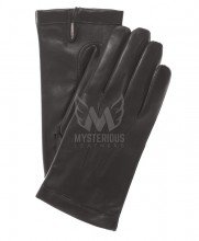 Mens Lined Leather Winter Gloves - Black