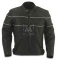 Mens Vented Leather Jacket with Reflectors ML 7305