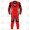 Speed 1 Piece Leather Motorcycle Racing Suit - Red/Black/White