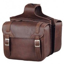 Premium Brown Leather Classic Style Zip Off Motorcycle Saddlebags ML-7878