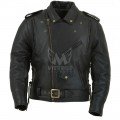 Mens Classic Leather Motorcycle Jacket ML 7208