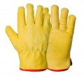 Yellow Leather Driving Gloves Unlined 