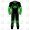 Speed 1 Piece Leather Motorcycle Racing Suit - Black/Green