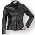 Women Stylish Short Length Black Soft Leather Jacket ML 7392