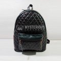 Black Quilted Genuine Leather Laptop And School Bag