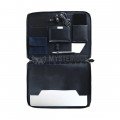 Navy Genuine Leather Laptop Portfolio Case Bag