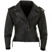 Ladies Classic Leather Motorcycle Jacket ML 7238