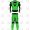 Speed 2 Piece Leather Motorcycle Racing Suit ML 7888 - Green/Black/White