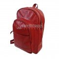 Red Genuine Leather Laptop And School Bag